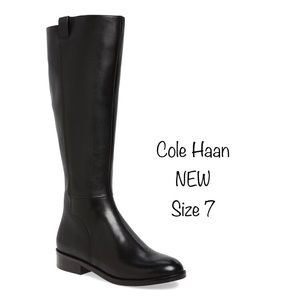 NEW Cole Haan Black Leather Katrina Riding Boot